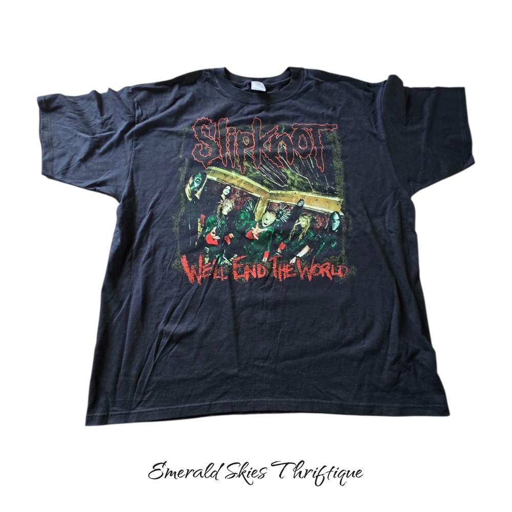 VTG 2008 Slipknot We End The World Tour Band T Shirt Anvil Sz XXL free shipping